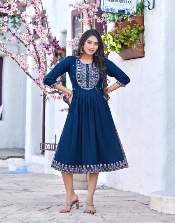 Tips And Tops Nyra Heavy Rayon Anarkali Kurti Collection